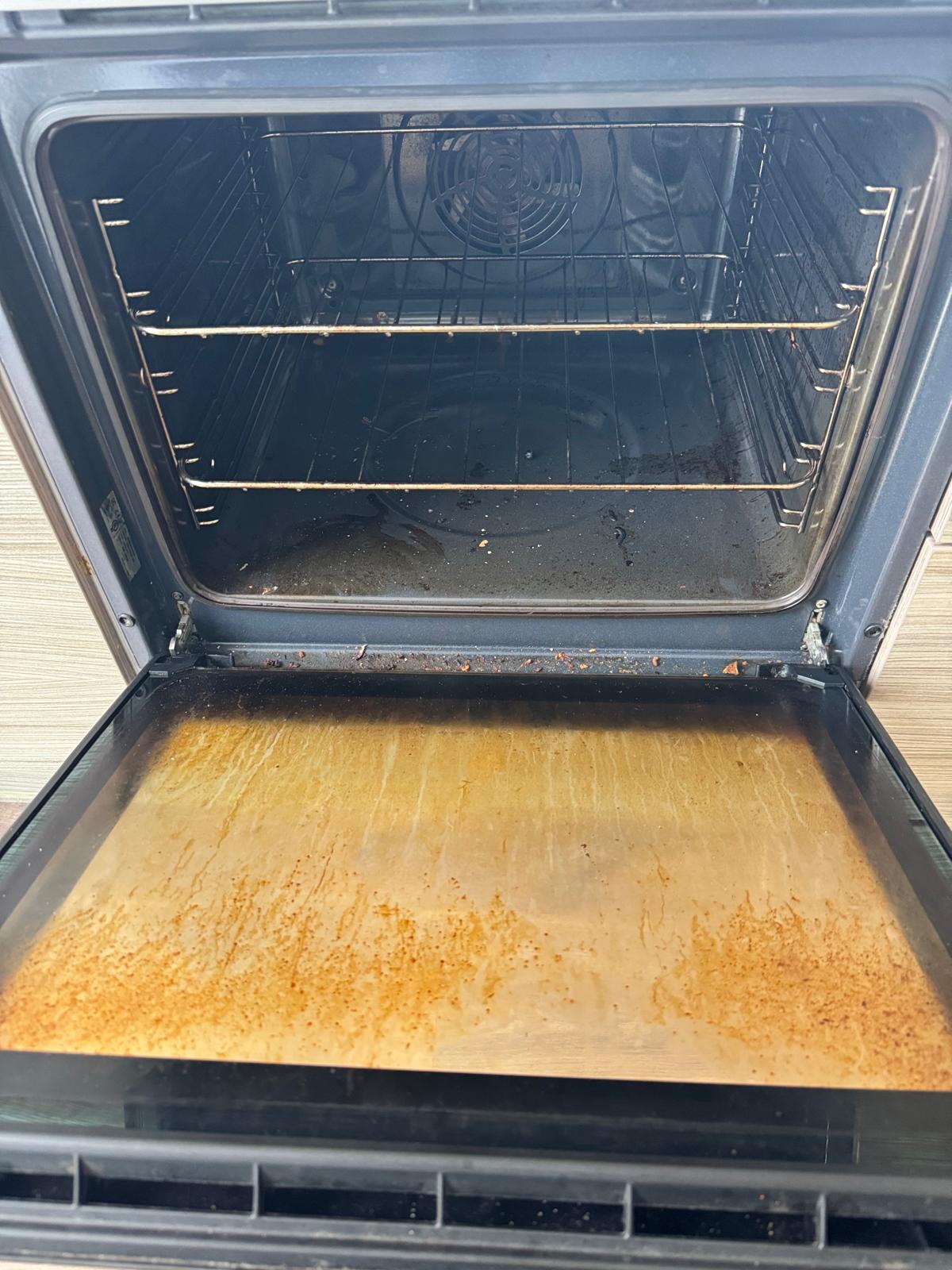 Oven interior — deep degrease — before